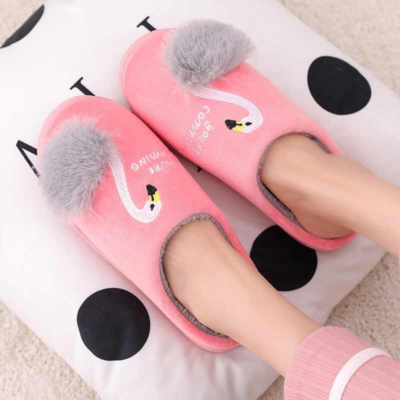flamingo house slippers