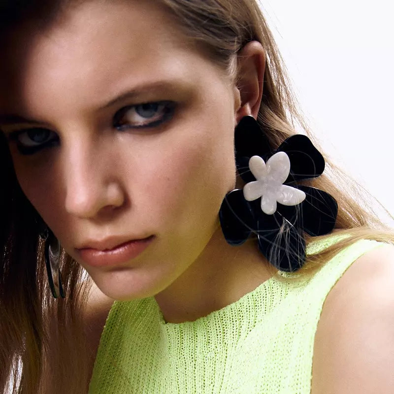 Dangle Earrings Acrylic Flower Earrings
