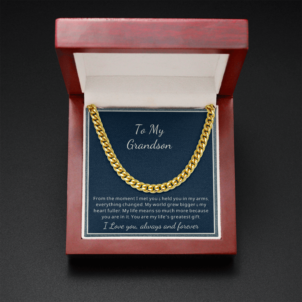 Grandson Cuban Link Chain Necklace gift
