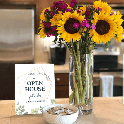 Open House Welcome Sign - Botanical No. 4 from All Things Real Estate Store