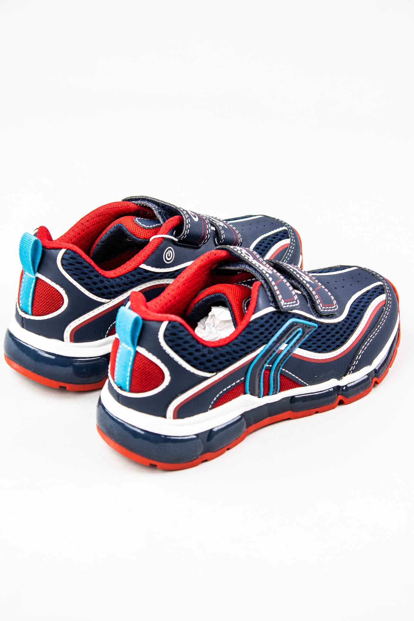 Geox J0244C | Navy & Red Runner Lights – Donnellans