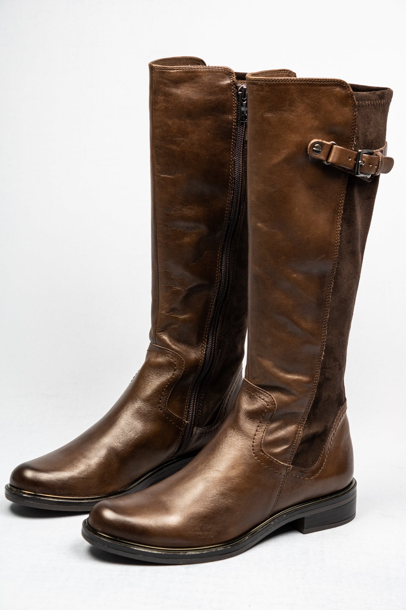 Leather Dark Brown Nappa High Zip Boots 