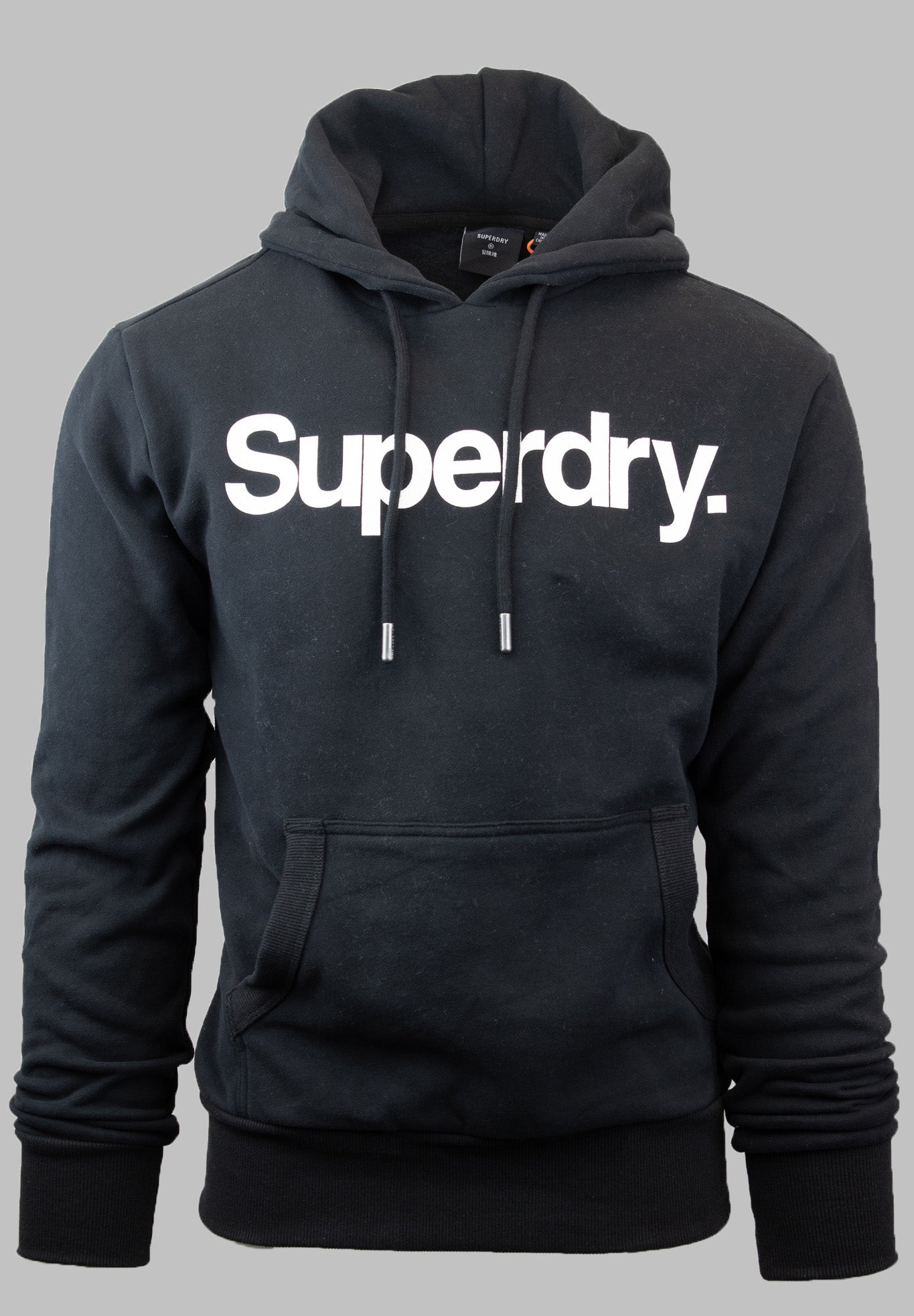 Superdry M2010289A 02A | Black Fleece Lined Hoodie Superdry Print Donnellans