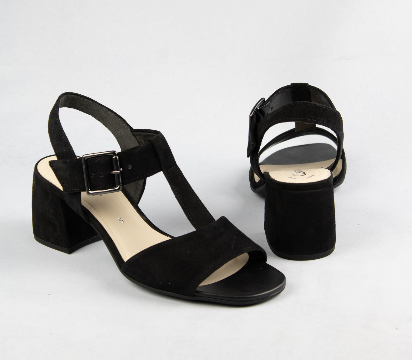 gabor black suede sandals