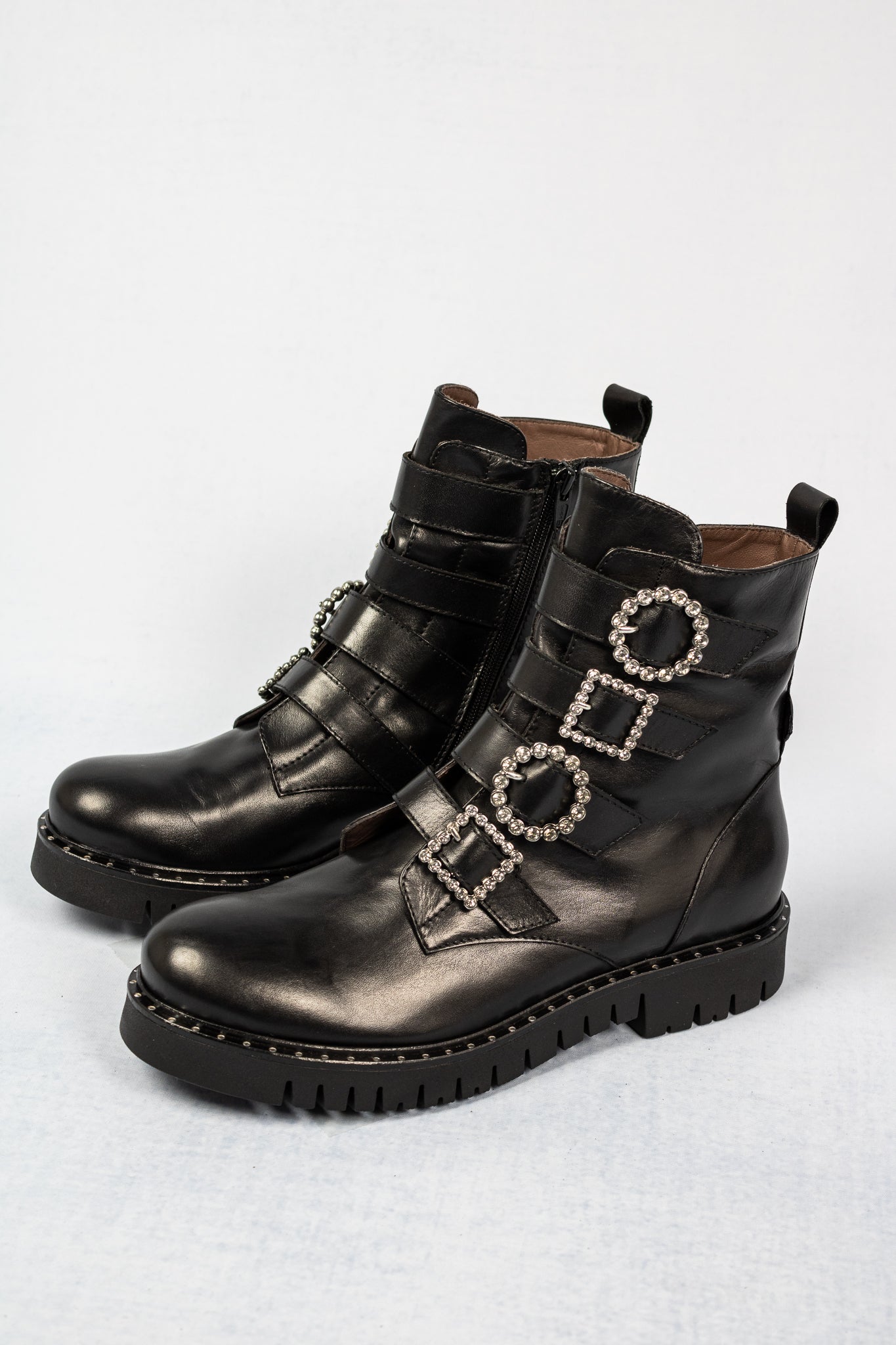 sale black leather ankle boots