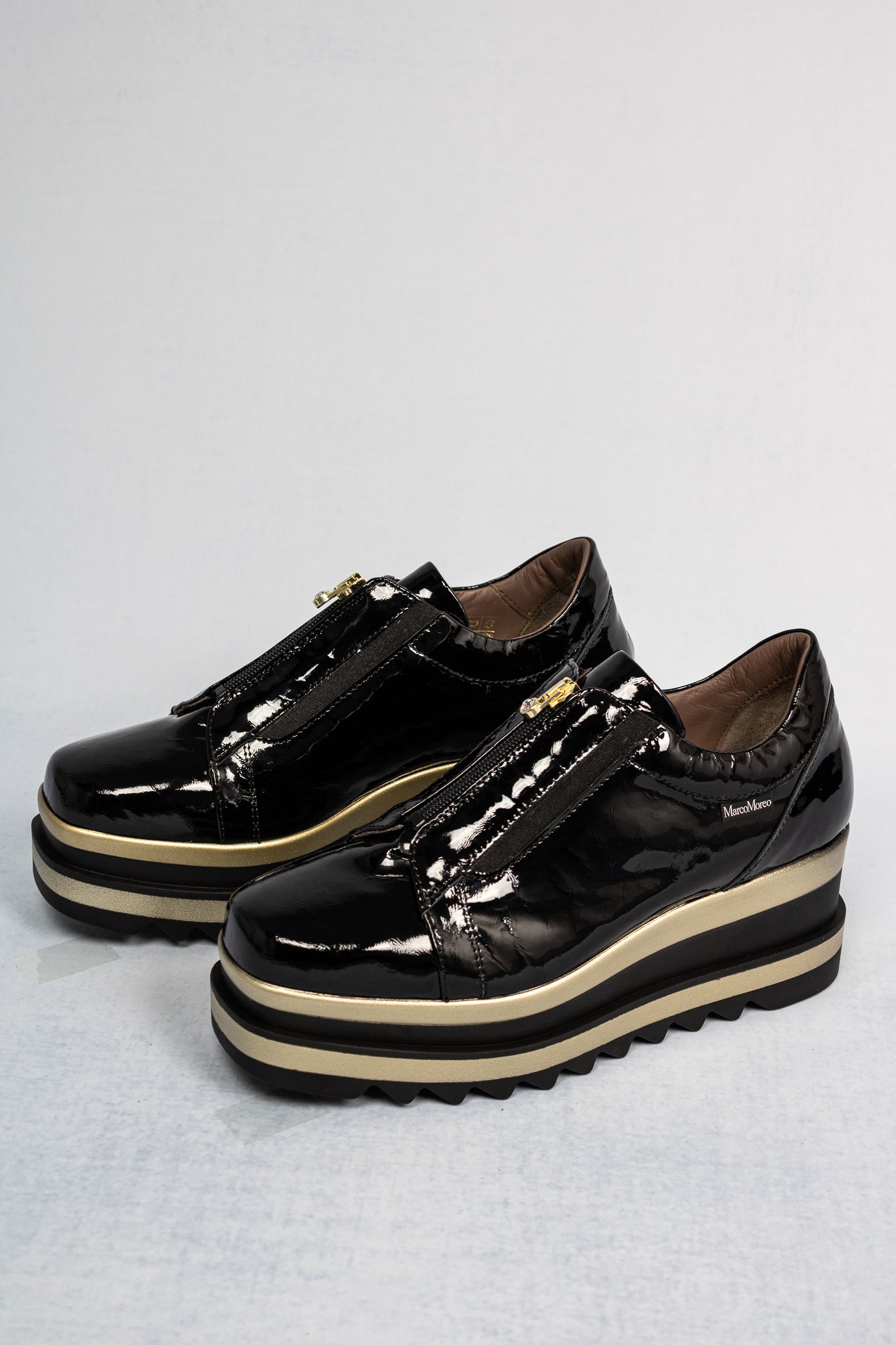 black and gold platform sneakers