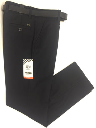 John Lewis Boys' Adjustable Waist Stain Resistant Slim Fit School Trousers,  Black at John Lewis & Partners