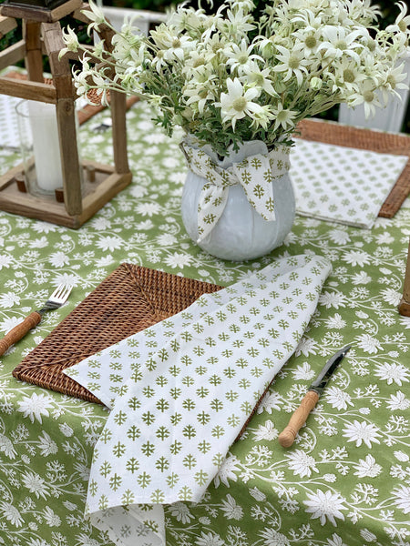 flannel flower table linen