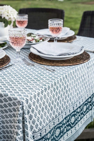 Pine Cone Teal Tablecloth