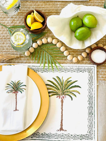 palm tree coastal placemats