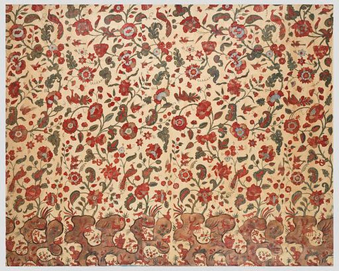Indian bedspread of chintz print