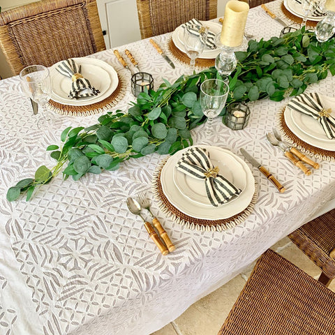 applique cut work tablecloth