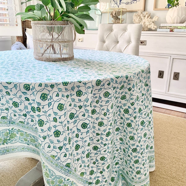 Sea Breeze green and blue tablecloth - Decor Mantra
