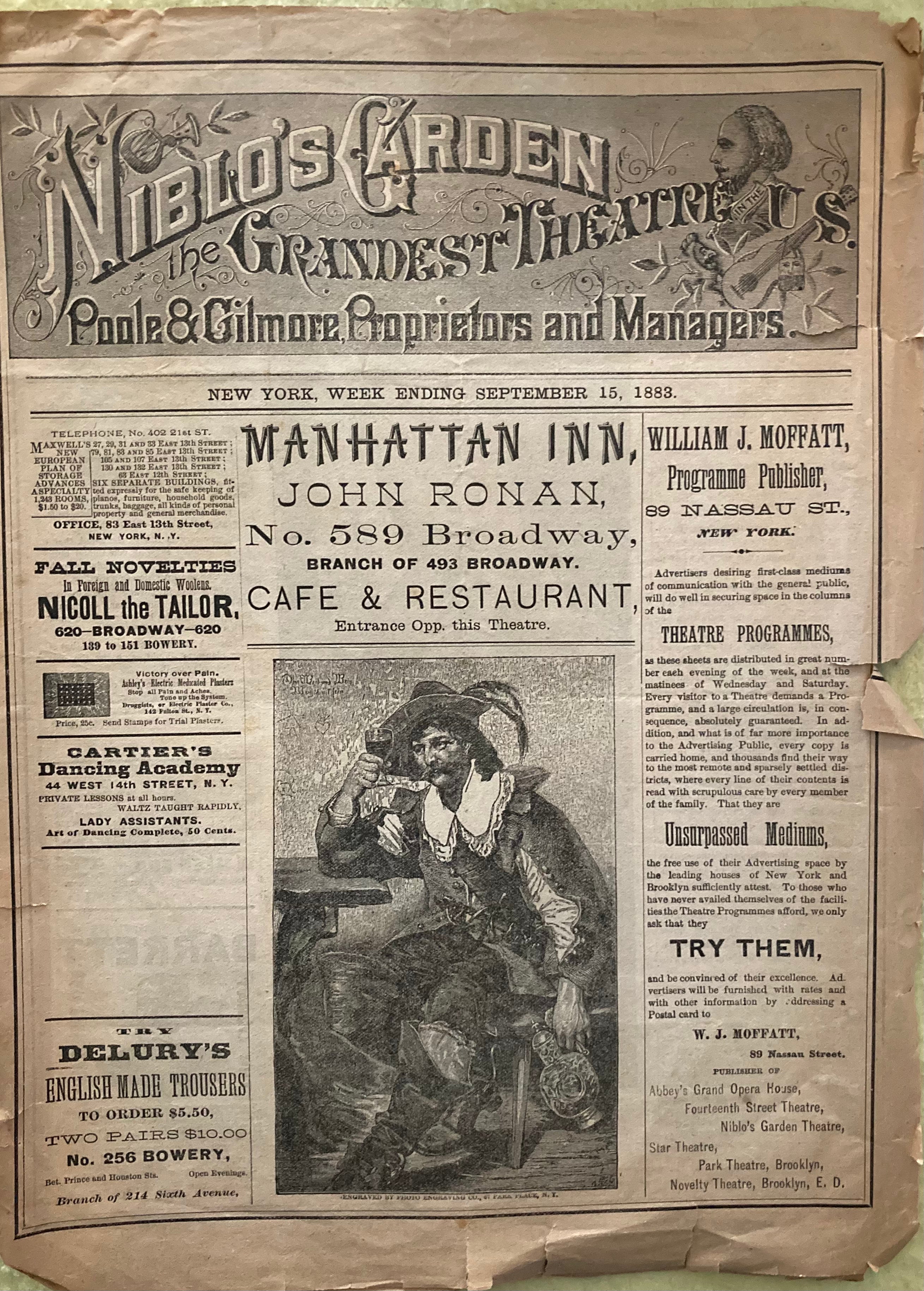 [Thos. Edison] Niblo's Garden Theatre, NY. The Kiralfy Bros. in "Excelsior." (Sept. 15, 1883)