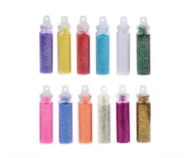 Glamza 12 Mini Glitter Bottles -Arts & Crafts, Fancy Dress & Makeup 1