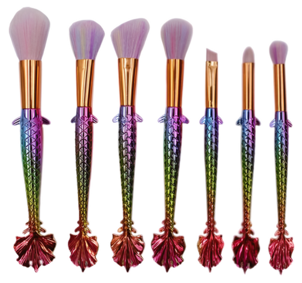 Glamza 7pc Mermaid Makeup Brush Sets - Wide Fin and Big Fin 4