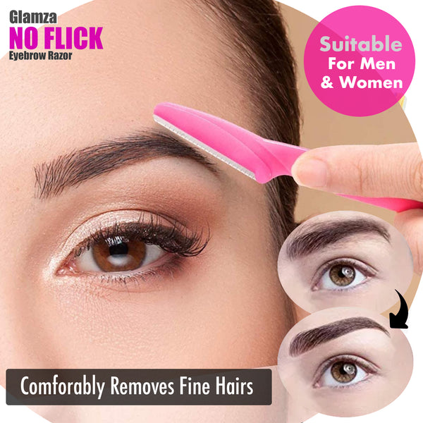 Glamza No Flick Eyebrow and Dermaplaning Razors - 3 Pack 4