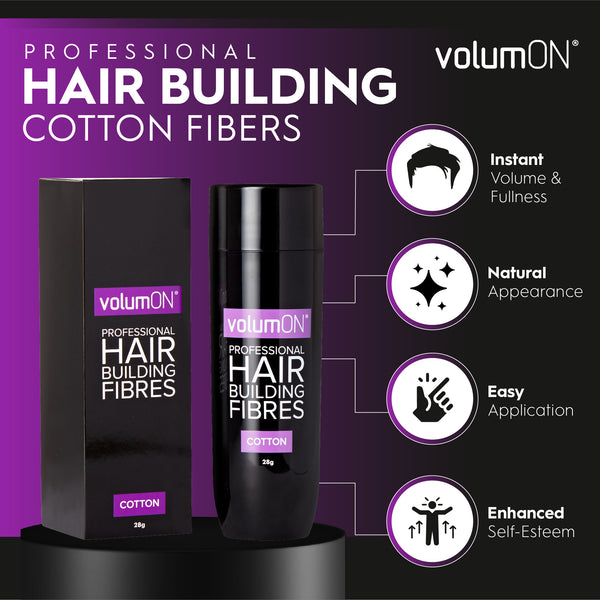 Volumon Hair Loss Building Fibres - COTTON 28g - For Men & Women! 4