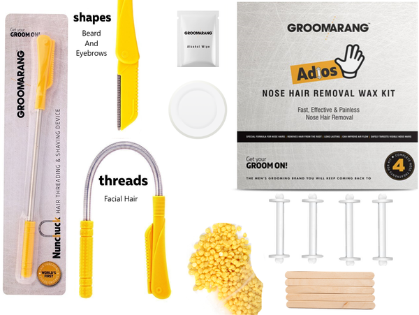 Groomarang Adios Nose Hair Removal Wax Kit & Optional Eyebrow Shaver 9