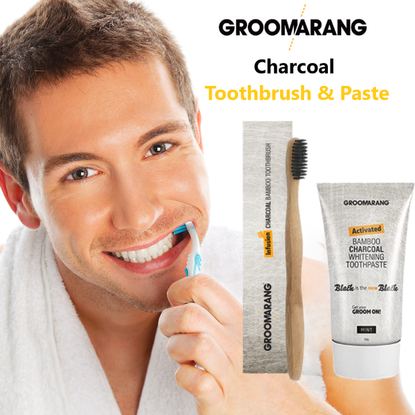 Groomarang Activated Bamboo Charcoal Whitening Toothpaste - Mint With Optional Groomarang Bamboo Toothpaste 0