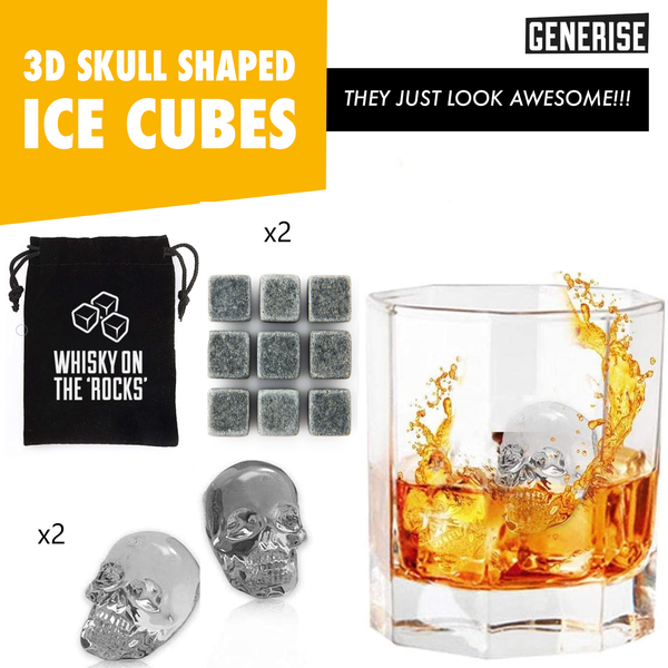 Whiskey Stones with Optional Ice Skull Trays 17