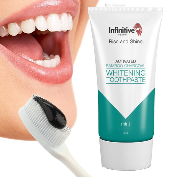 Infinitive Beauty Rise And Shine Activated Bamboo Charcoal Whitening Toothpaste - Mint - 50g 1