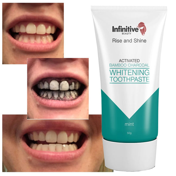 Infinitive Beauty Rise And Shine Activated Bamboo Charcoal Whitening Toothpaste - Mint - 50g 3