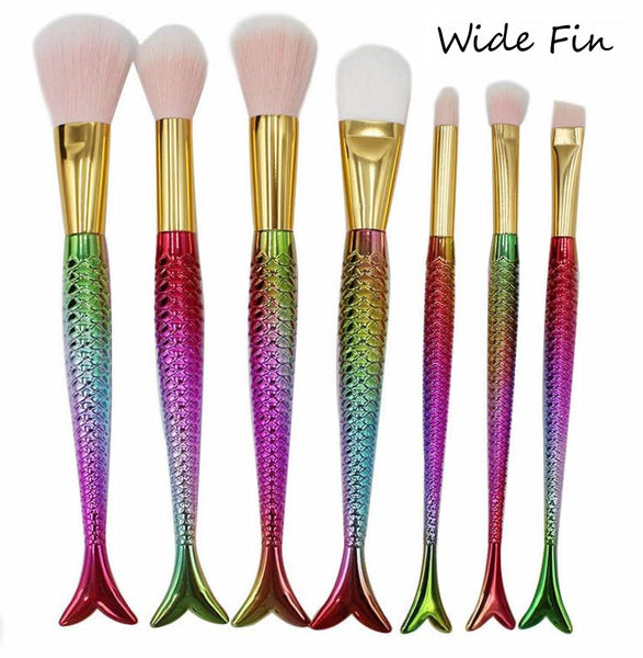 Glamza 7pc Mermaid Makeup Brush Sets - Wide Fin and Big Fin 3