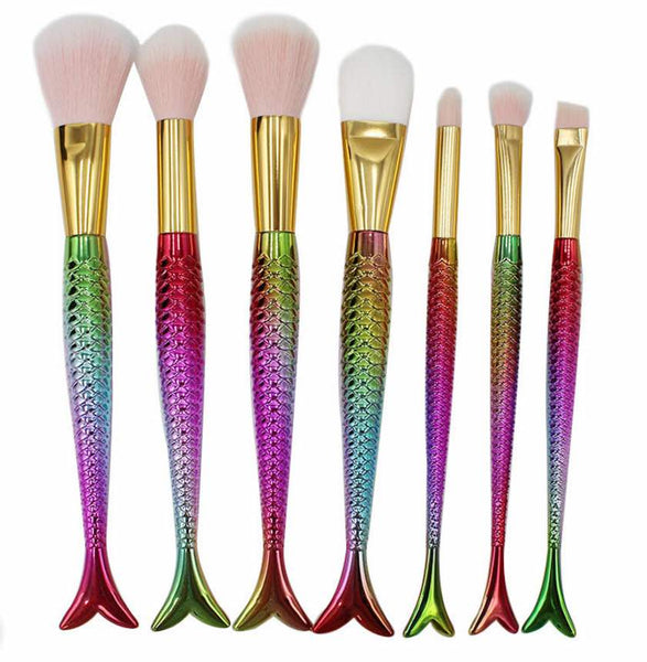 Glamza 7pc Mermaid Makeup Brush Sets - Wide Fin and Big Fin 5