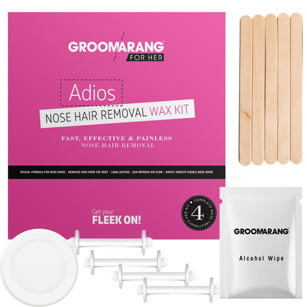 Groomarang For Her - Adios Nose Hair Removal Wax Kit For Her & Optional Bundle 3