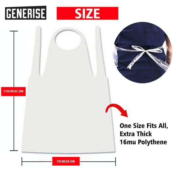 Disposable Aprons x100 GENERISE Disposable Plastic Aprons 2