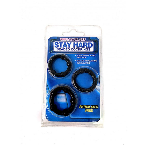 Adult - Stay Hard Novelty Beaded Cock Rings - Black Cock Rings 6