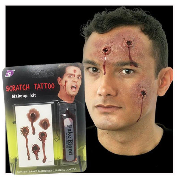 Halloween Scratch Tattoo Makeup Kit 0