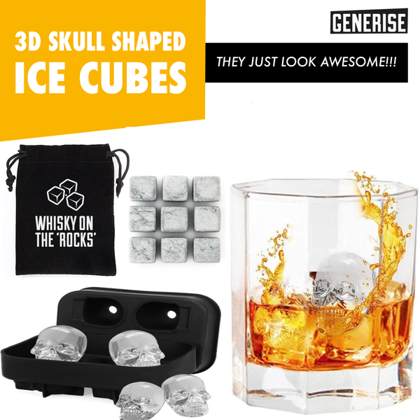 Whiskey Stones with Optional Ice Skull Trays 11