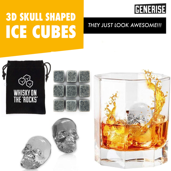 Whiskey Stones with Optional Ice Skull Trays 15