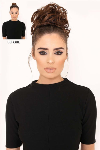 Messy Hair Scrunchy - Black or Brown 3