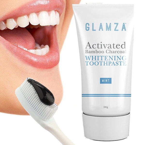 Glamza Activated Bamboo Charcoal Whitening Toothpaste and or Powder - Non Fluoride Mint 1