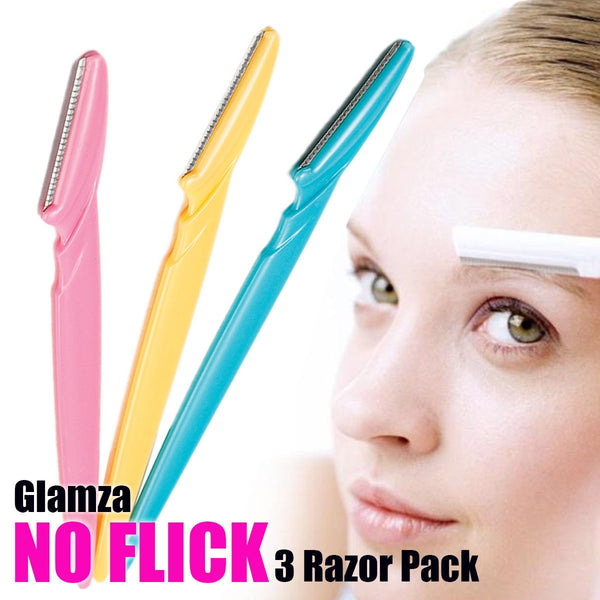 Glamza No Flick Eyebrow and Dermaplaning Razors - 3 Pack 0