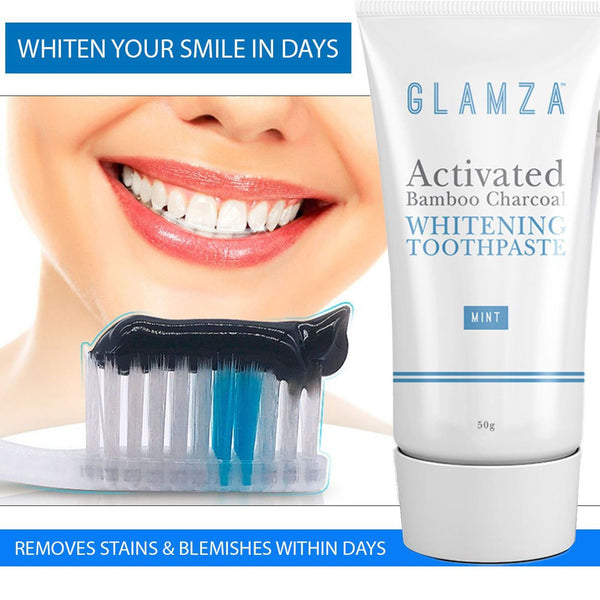 Glamza Activated Bamboo Charcoal Whitening Toothpaste and or Powder - Non Fluoride Mint 2