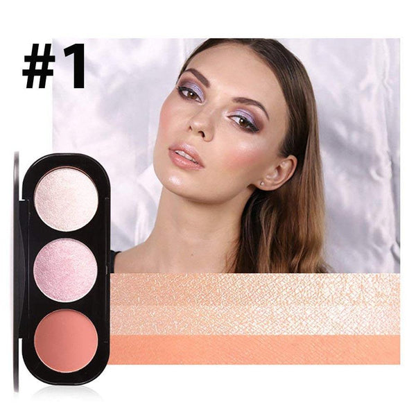 Focallure Triple Colour Blush & Highlighter Makeup Palettes - Cruelty Free! 2