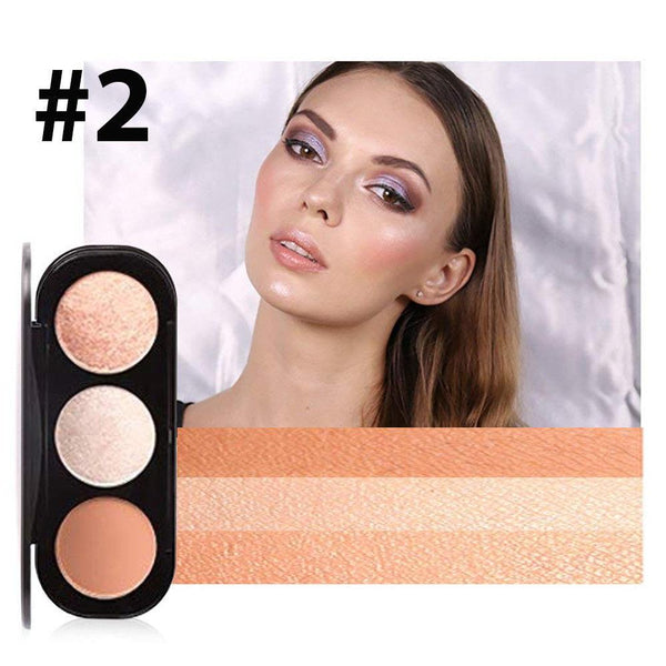 Focallure Triple Colour Blush & Highlighter Makeup Palettes - Cruelty Free! 3