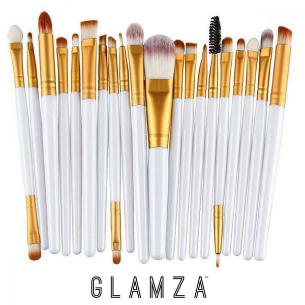 Glamza 20pc Makeup Brushes Set - White 2