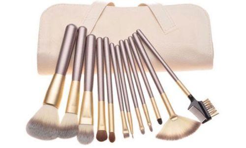 Glamza 12pc Champagne Makeup Brush Set 1