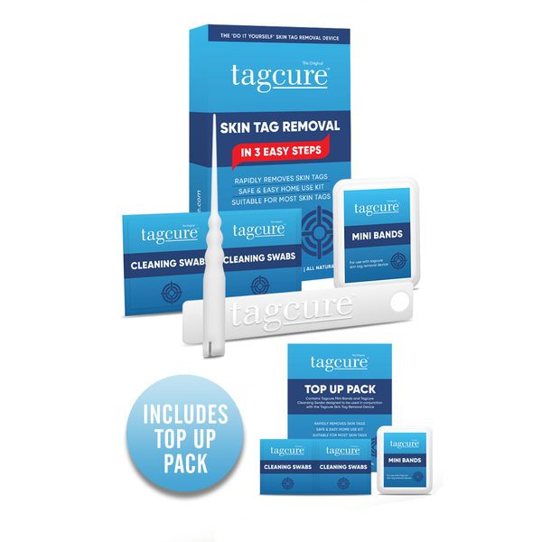 Tagcure Skin Tag Removal Device & Tagcure Top Up Pack - For Skin Tags 0.5cm or Less - Unisex - COMPLETE KIT 0