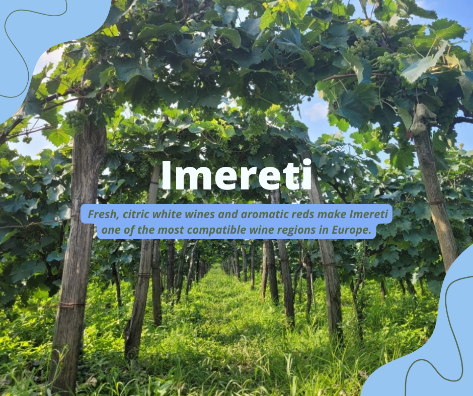 Imereti - Fresh, citric white wines and aromatic reds make Imereti one of the most compatible wine regions in Europe