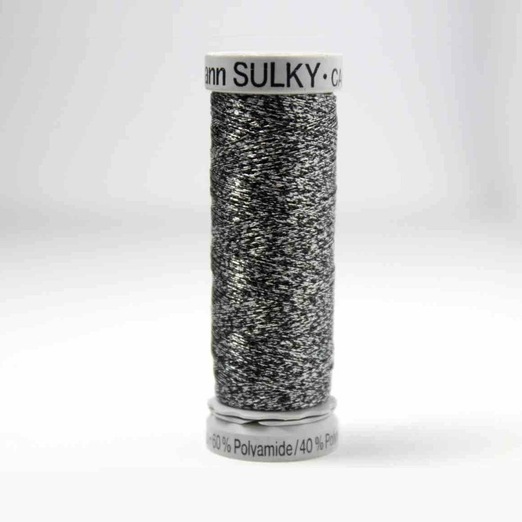 Sulky Metallic Embroidery Thread 7023 Black / Silver from Jaycotts Sewing Supplies