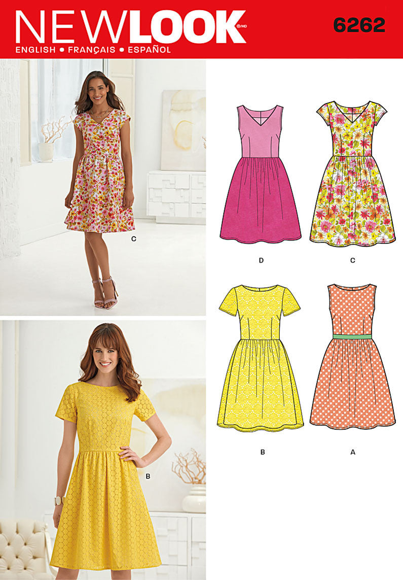 New Look Pattern: NL6262 Misses' Dress with Neckline Variations ...