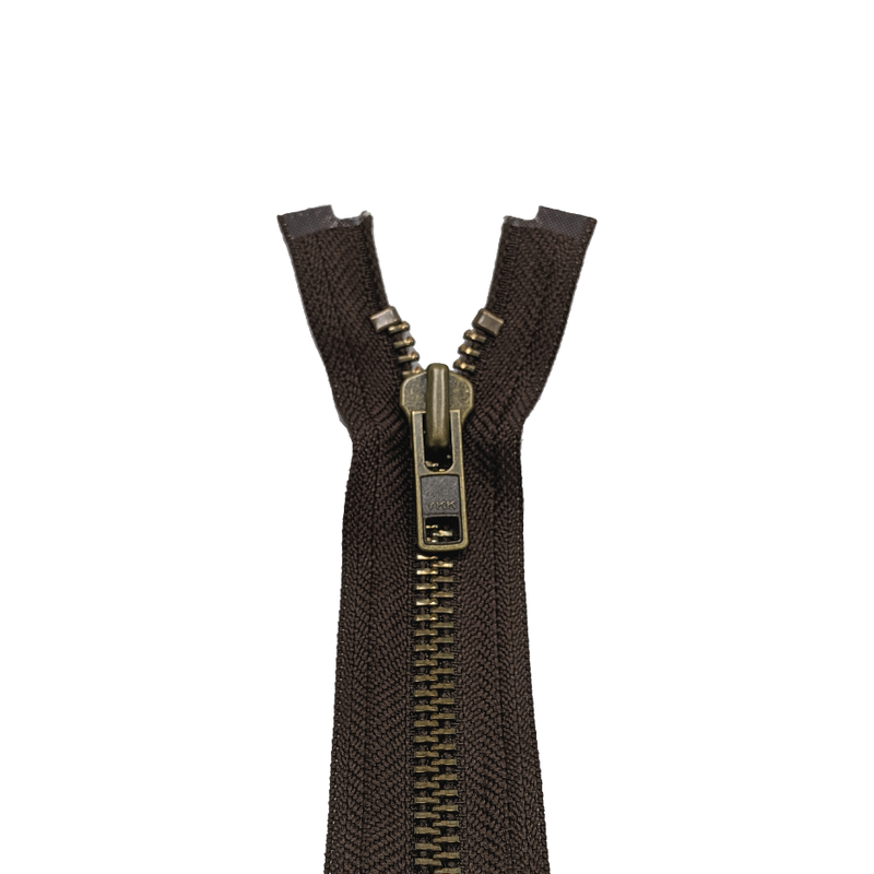 YKK Open End Zip - Heavy Duty, Antique Brass | Brown – jaycotts.co.uk ...