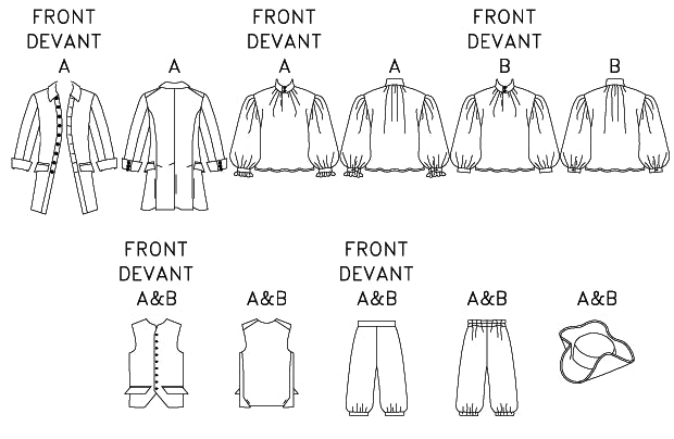 Butterick Pattern: B3072 Men's Colonial Costume – jaycotts.co.uk ...