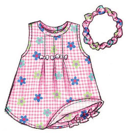 Butterick Pattern: B3405 Infants' Dress, Top, Romper, Panties, Hat ...